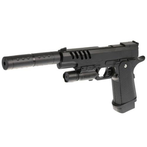 Игрушечный пистолет с глушителем и лазерным прицелом W004 1B00367