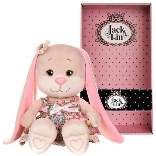 Мягкая игрушка Зайка Лин в летнем платье с цветным принтом 25 см Jack&Lin JL-02202308-20 фото 2