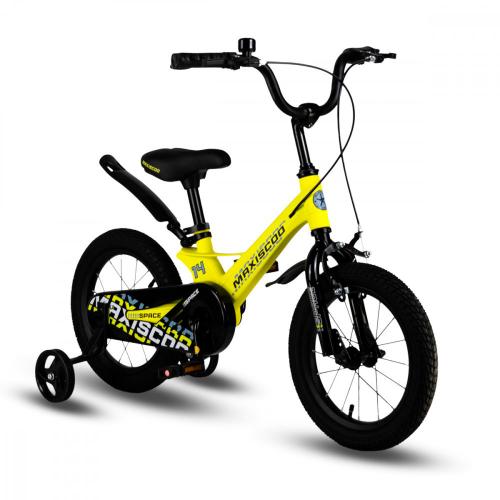 Велосипед детский Maxiscoo Space Стандарт Плюс 14'' 2024 Maxitoys MSC-S1435 жёлтый матовый фото 2