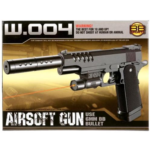 Игрушечный пистолет с глушителем и лазерным прицелом W004 1B00367 фото 4