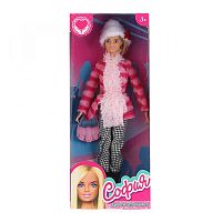 Кукла София в полосатой куртке и шапке 29 см Карапуз 99137-2-S-AN